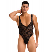 Чоловіче мереживне боді Star Night, чорне, L