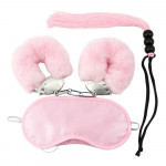 Набір БДСМ DS Fetish маска, наручники, флогер міні, рожевий