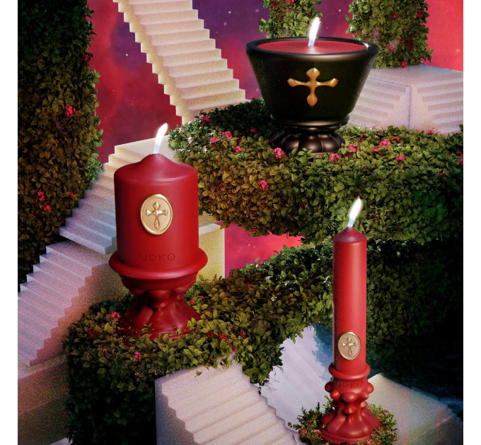 Низкотемпературная восковая свеча UPKO DREAMING of GARDEN, красная
