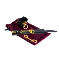 Поножи кожанные со вставками позолоты Ankle Cuffs UPKO size L