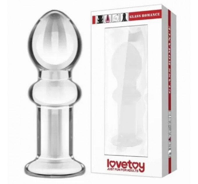 Стеклянная Анальная пробка 4,5" Glass Romance Clear