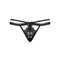 Мереживні стрінги Obsessive Wonderia чорні, L/XL