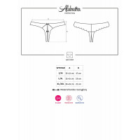 Трусики с интимным вырезом белый Obsessive ALABASTRA L/XL