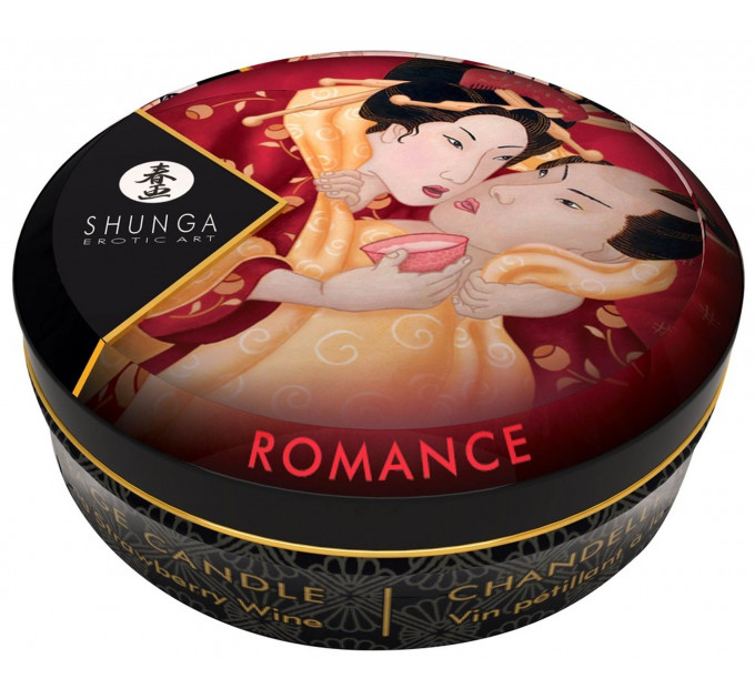 Свічка для масажу Shunga Romance Strawberry Sparkling Wine з ароматом полуничного шампанського, 30 мл