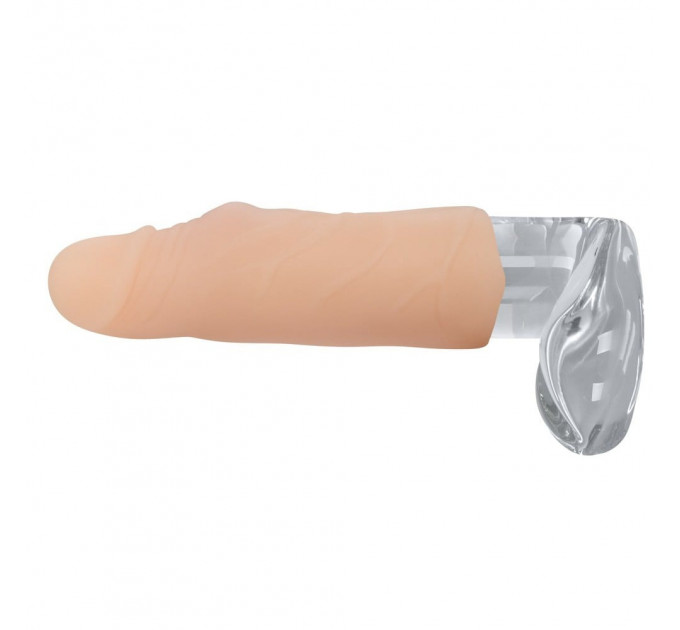 Удлиняющая реалистичная насадка на пенис Nature Skin Penis Sleeve телесный