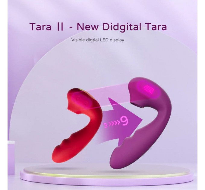 Вакуумный стимулятор BeYourLover Tara Purple с вагинальным отростком и подогревом, фиолетовый