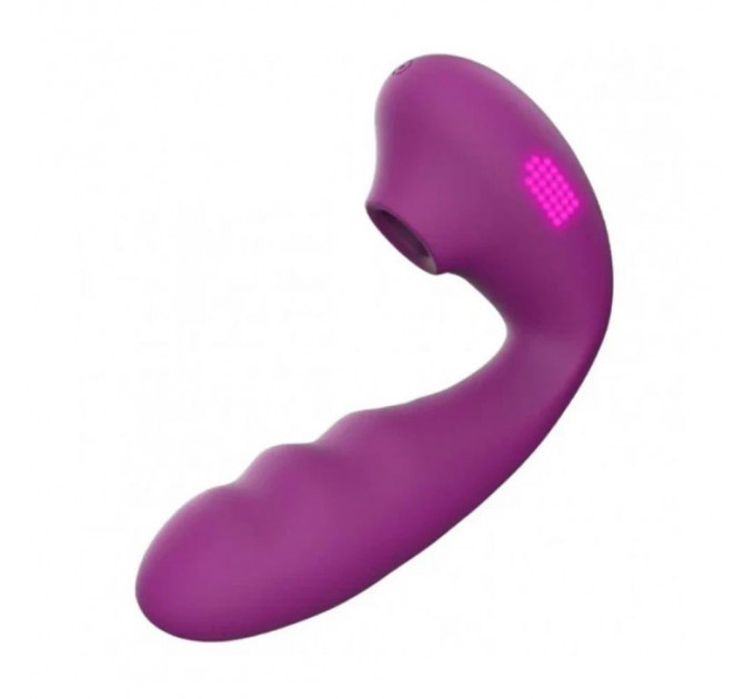 Вакуумный стимулятор BeYourLover Tara Purple с вагинальным отростком и подогревом, фиолетовый
