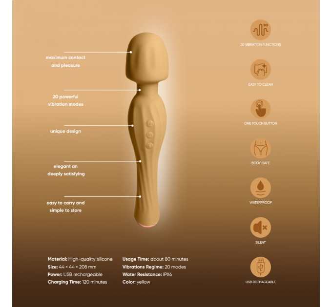 Вібратор-мікрофон 28 режимів Sweet Em, жовтий
