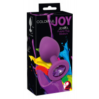 Анальная силиконовая пробка с камнем You2Toys Colorful Joy Jewel, фиолетовая, Medium