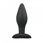 ET198BLK Анальная пробка Easytoys, силиконовая, черная, 12х4 см