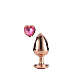 Dt21789 анальна пробка з серцем GLEAMING LOVE ROSE GOLD PLUG SMALL