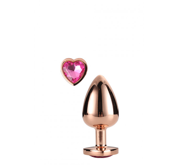 Dt21789 анальна пробка з серцем GLEAMING LOVE ROSE GOLD PLUG SMALL