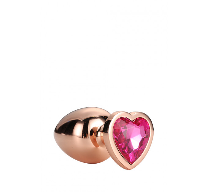 Dt21789 анальна пробка з серцем GLEAMING LOVE ROSE GOLD PLUG SMALL