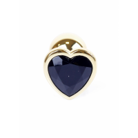 Анальная пробка с камнем в форме сердца Black Jewellery