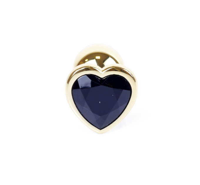 Анальная пробка с камнем в форме сердца Black Jewellery