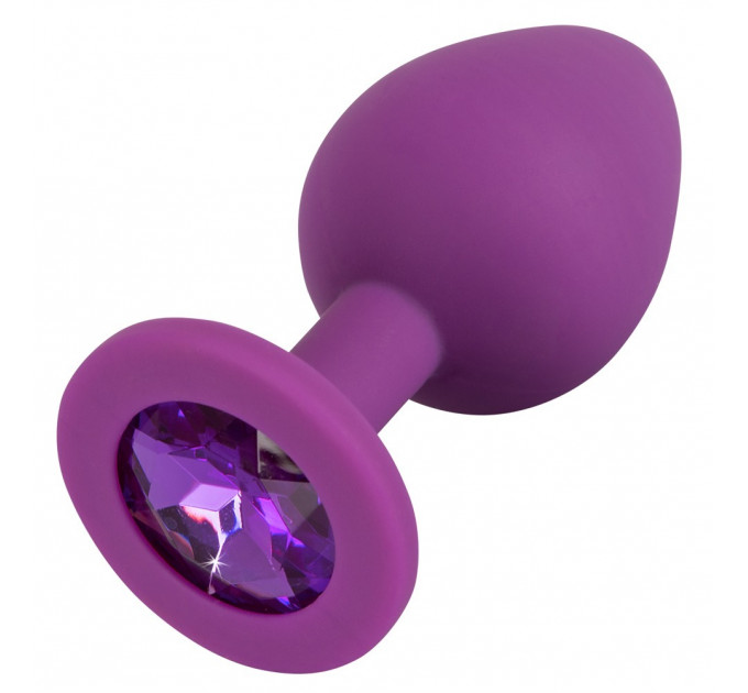 Анальная силиконовая пробка с камнем You2Toys Colorful Joy Jewel, фиолетовая, Medium