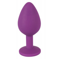 Анальная силиконовая пробка с камнем You2Toys Colorful Joy Jewel, фиолетовая, Medium