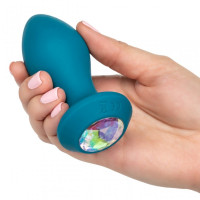 Анальная пробка с вибрацией Vibrating Crystal Probe Голубая California Exotic