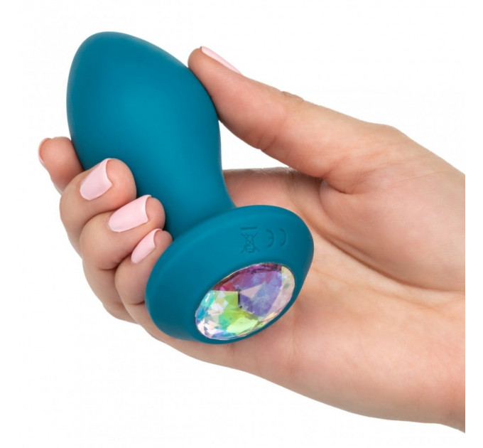 Анальная пробка с вибрацией Vibrating Crystal Probe Голубая California Exotic