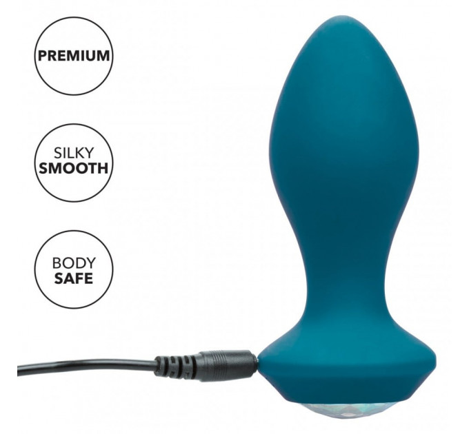 Анальная пробка с вибрацией Vibrating Crystal Probe Голубая California Exotic