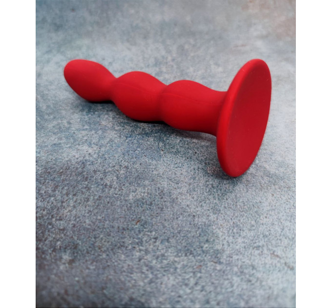 Анальная пробка волнистая Loveshop Red 12 см * 2,5 см
