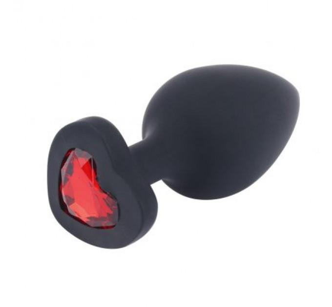 Анальная пробка Loveshop Black Silicone Herart RED, S