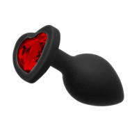 Анальная пробка Loveshop Black Silicone Herart RED, S