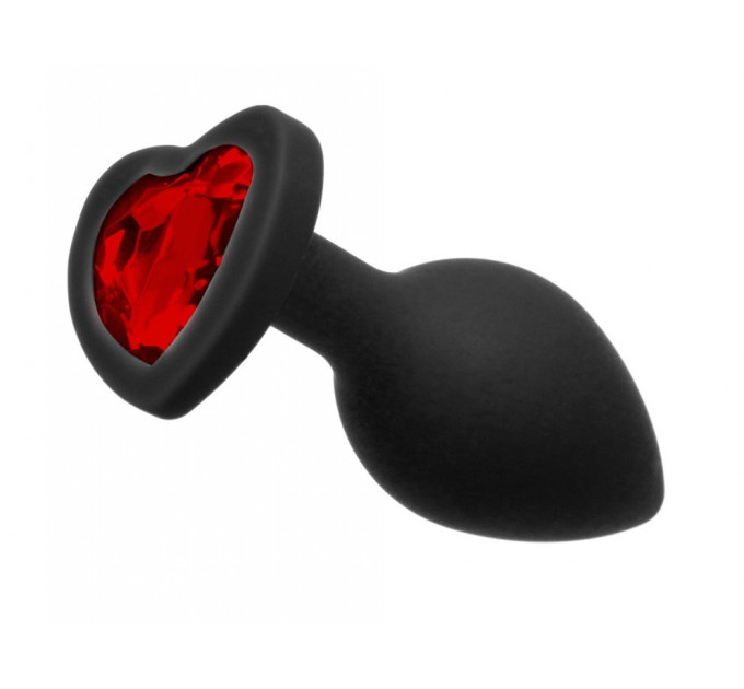 Анальная пробка Loveshop Black Silicone Herart RED, S