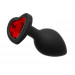 Анальная пробка Loveshop Black Silicone Herart RED, S