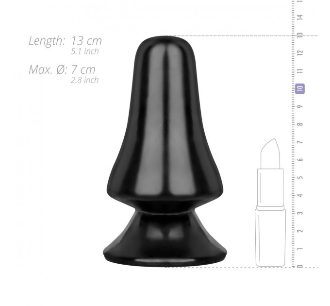 Анальный плаг для фистинга All Black AB39 13 см х 7 см, черный