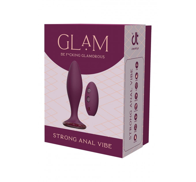 Анальний вібратор Dreamtoys Glam з пультом, фіолетовий, 12.8 см