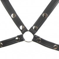 Боді-портупея чоловіча Star Night з обмежувачами та блискавкою, чорна, L