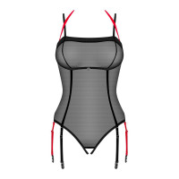 Боди с открытым доступом XS/S Glandez Obsessive, черное