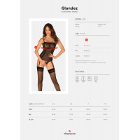 Боди с открытым доступом XS/S Glandez Obsessive, черное