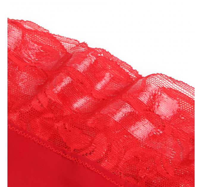 Панчохи еластичні Star Night з мереживною коронкою, червоні, XS-L