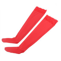 Чулки эластичные Star Night с кружевной коронкой, красные, XS-L