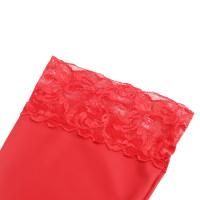 Чулки эластичные Star Night с кружевной коронкой, красные, XS-L