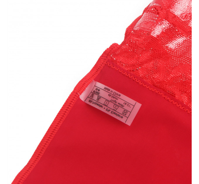 Панчохи еластичні Star Night з мереживною коронкою, червоні, XS-L