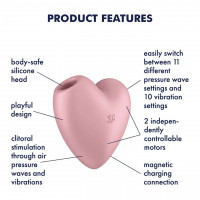 Клиторальный вакуумный вибратор Сердце Satisfyer Cutie Heart, розовый