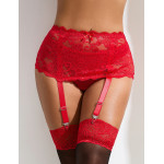 Мереживний пояс для панчіх StarNight червоний, XS-S
