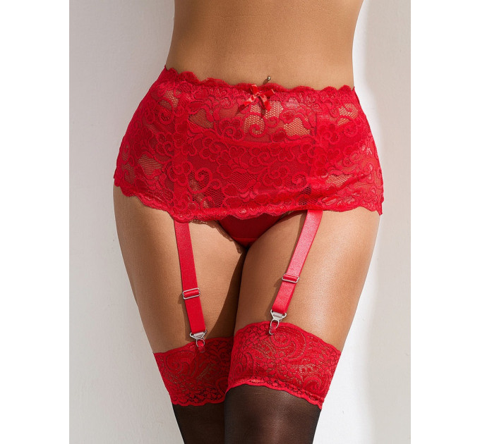Мереживний пояс для панчіх StarNight червоний, XS-S