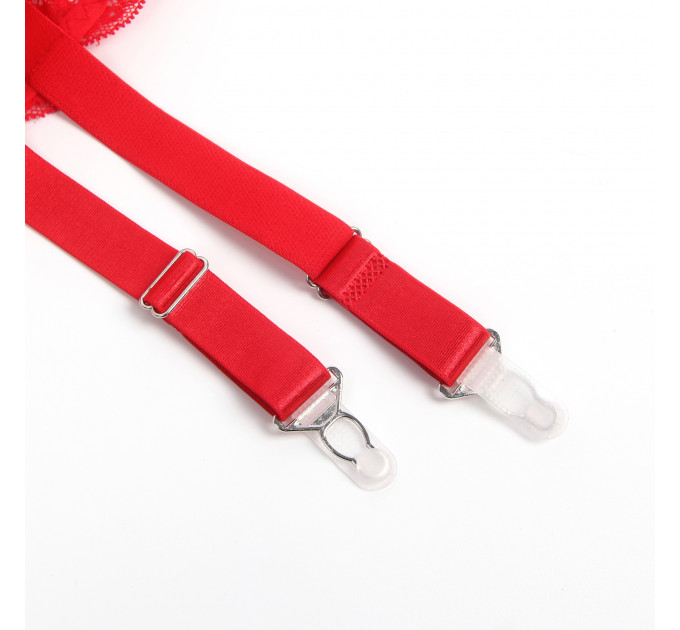 Мереживний пояс для панчіх StarNight червоний, XS-S