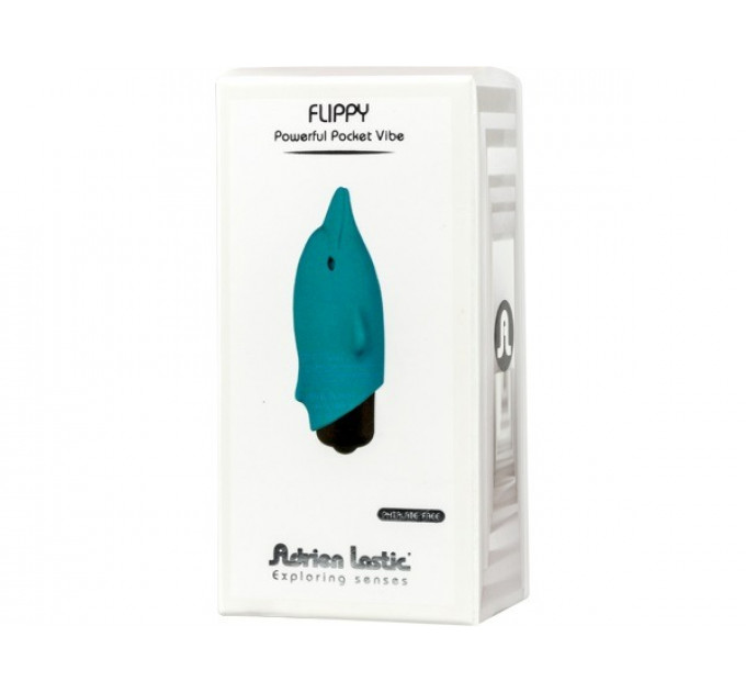 Мини-вибратор в виде дельфинчика, голубой, Adrien Lastic Pocket Vibe Flippy Blue, 7,5 х 2,5 см