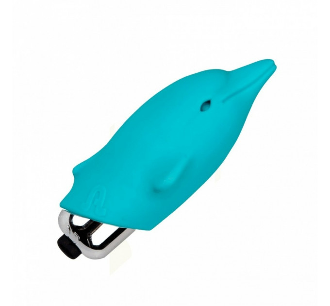 Мини-вибратор в виде дельфинчика, голубой, Adrien Lastic Pocket Vibe Flippy Blue, 7,5 х 2,5 см
