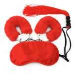 Набір БДСМ DS Fetish маска, наручники, флогер міні, червоний