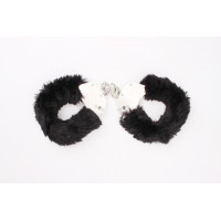 Наручники металеві Chisa Hi-Basic Fur-lined Handcuffs з чорним хутром
