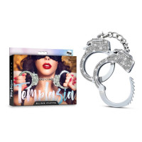 Наручники металеві Blush Temptasia зі стразами, сріблясті