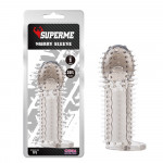 Насадка рельефная Chisa SUPERME Nubby Sleeve с кольцом на мошонку, серая