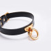Ошейник-чокер с кольцом кожаный Leather Cosplay Choker UPKO, размер M