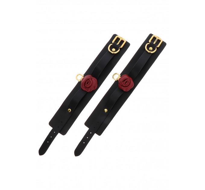 Поножи на щиколотку черные Taboom Wild Roses Ankle Cuffs с декоративными красными розами